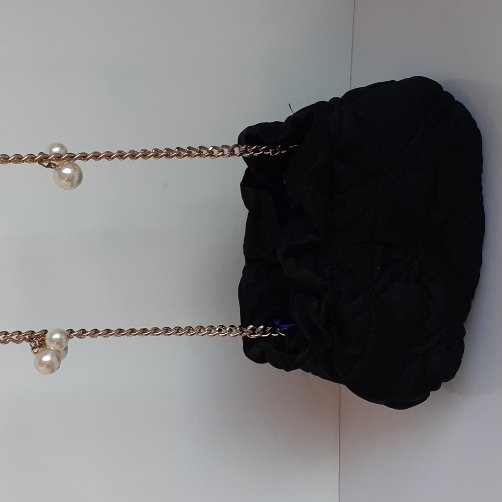 Quilted Black Bag / Purse Crossbody Small - Picture 3 of 8